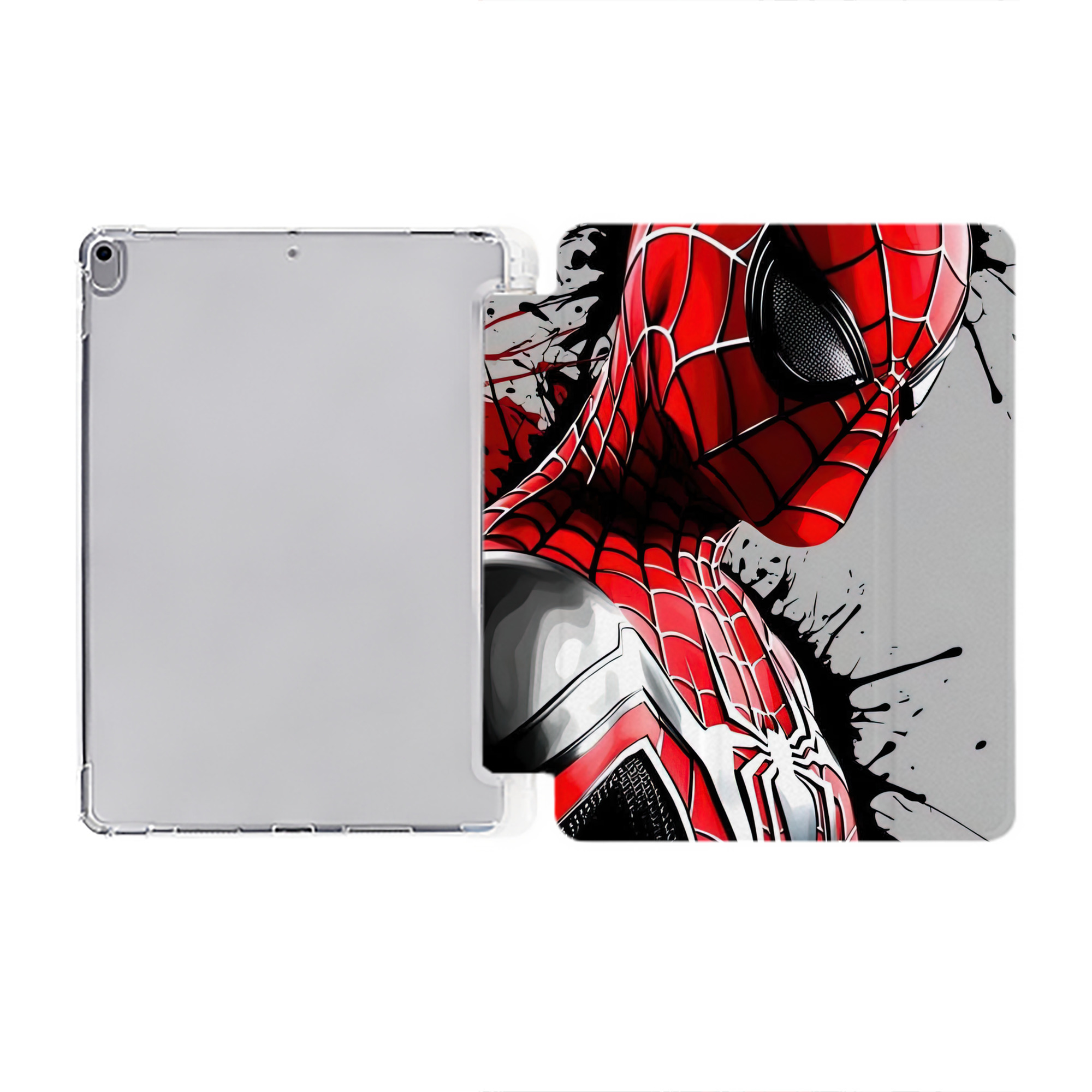 （画像用） Spider Man スパイダーマン IPad ケース ペン収納付き 三つ折りスタンド PUレザー×シリコン 対応機種9.5/10.5/10.9インチ